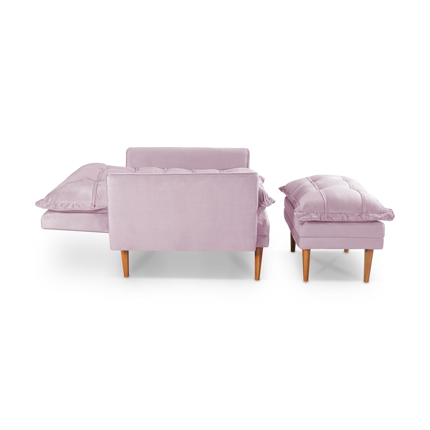 NEW HAVEN RECLINER AND OTTOMAN BLUSH