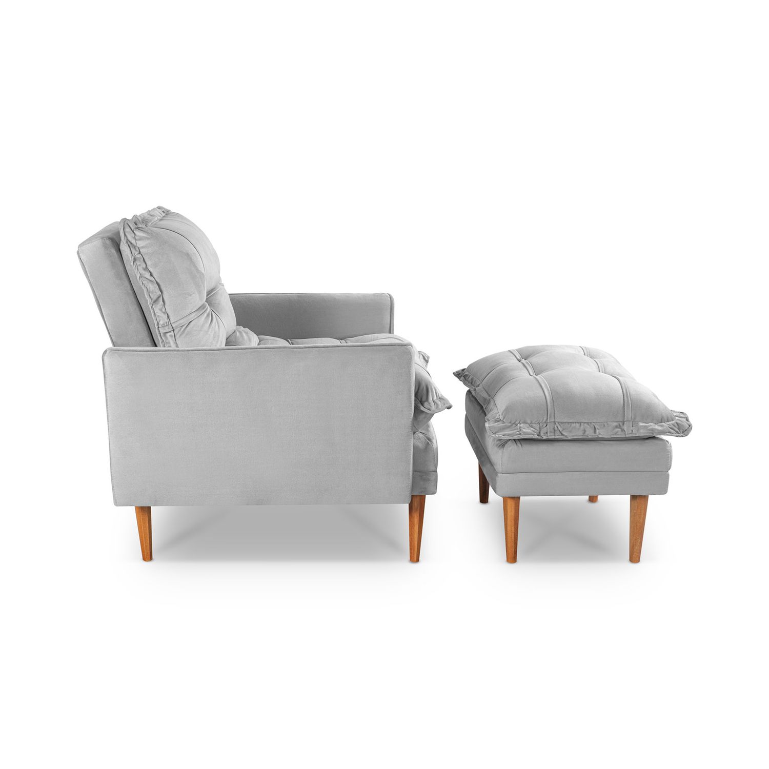 NEW HAVEN RECLINER AND OTTOMAN ICY GRAY