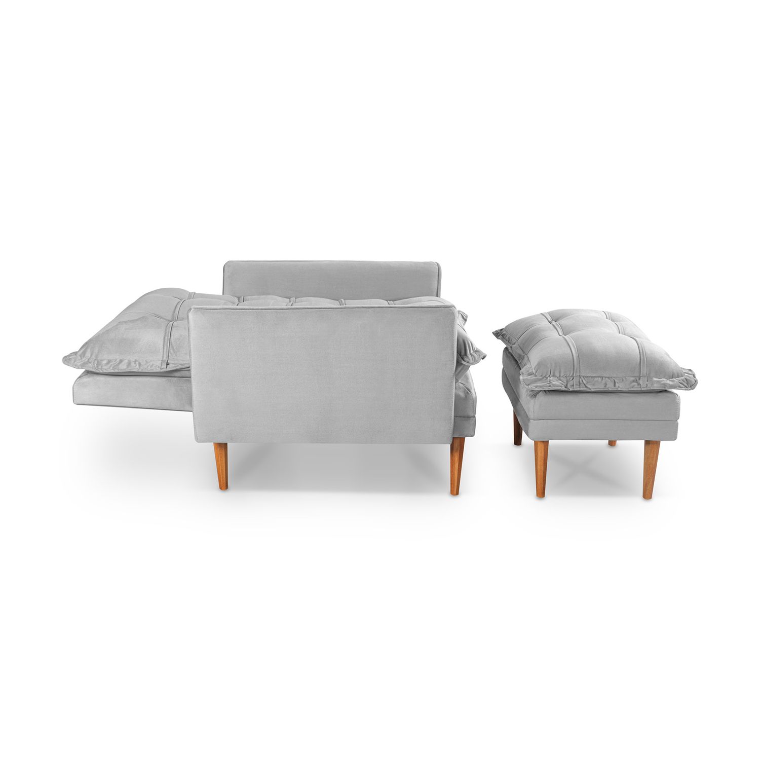 NEW HAVEN RECLINER AND OTTOMAN ICY GRAY