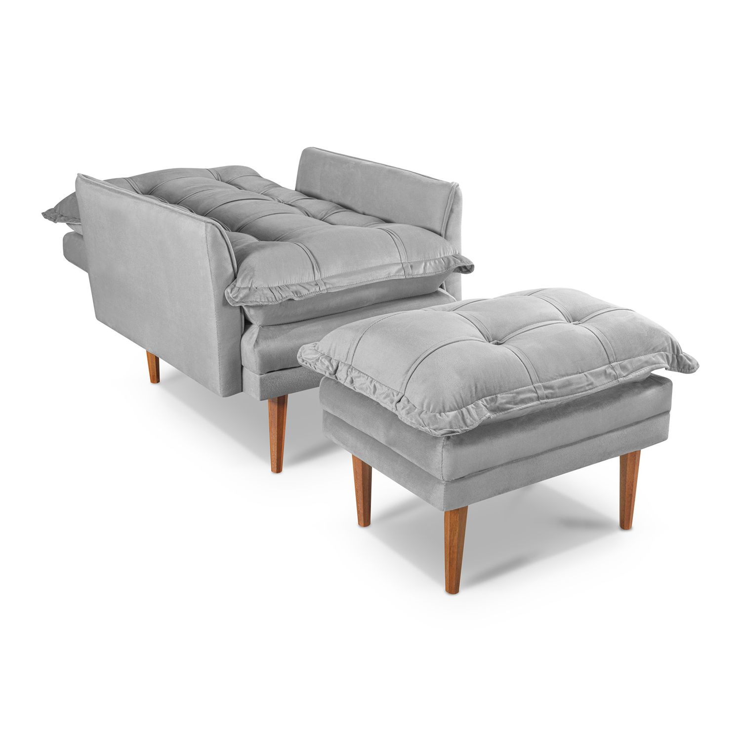 NEW HAVEN RECLINER AND OTTOMAN ICY GRAY