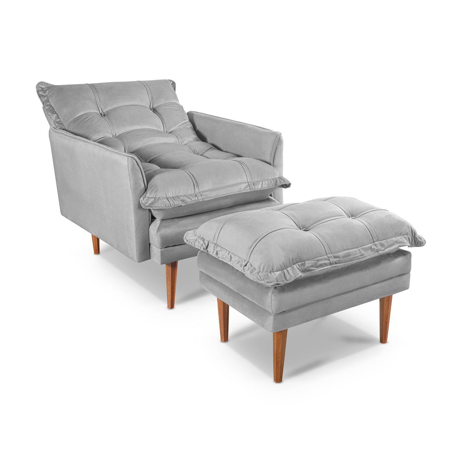 NEW HAVEN RECLINER AND OTTOMAN ICY GRAY