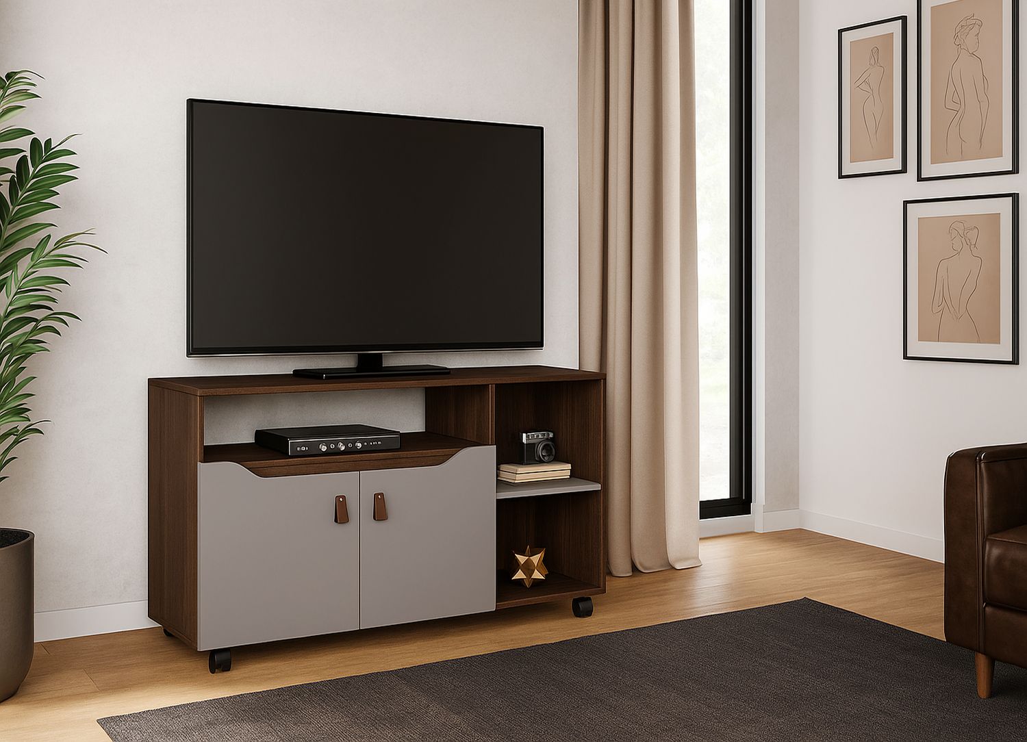 RINCON TV STAND CAFFE/OFF WHITE