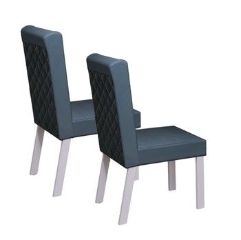 2 BROOKLYN CHAIRS WHITE/MIDNIGHT BLUE