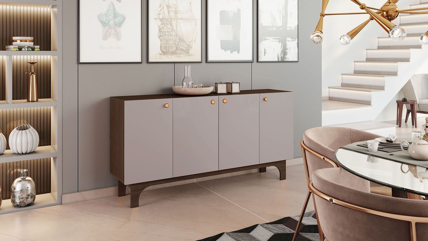 ALPHARETTA BUFFET SOFT CAFFE/OFF WHITE