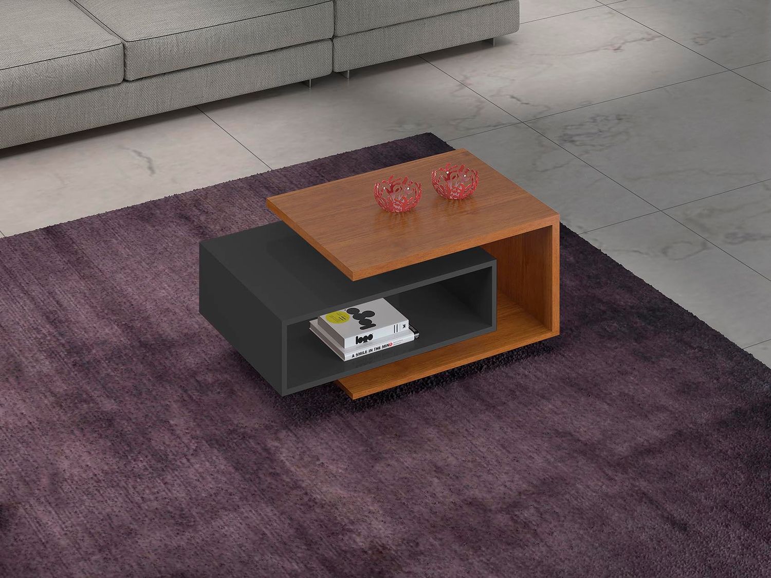 EUGENE COFFEE TABLE CINNAMON/GRAPHITE