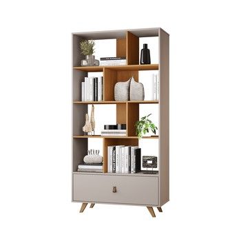 CLAREMONT BOOKSHELF OFF WHITE/CINNAMON