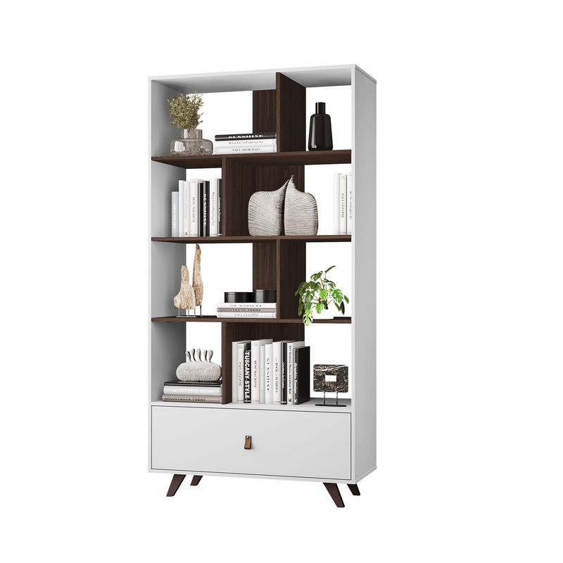 CLAREMONT BOOKSHELF WHITE/SOFT CAFFE