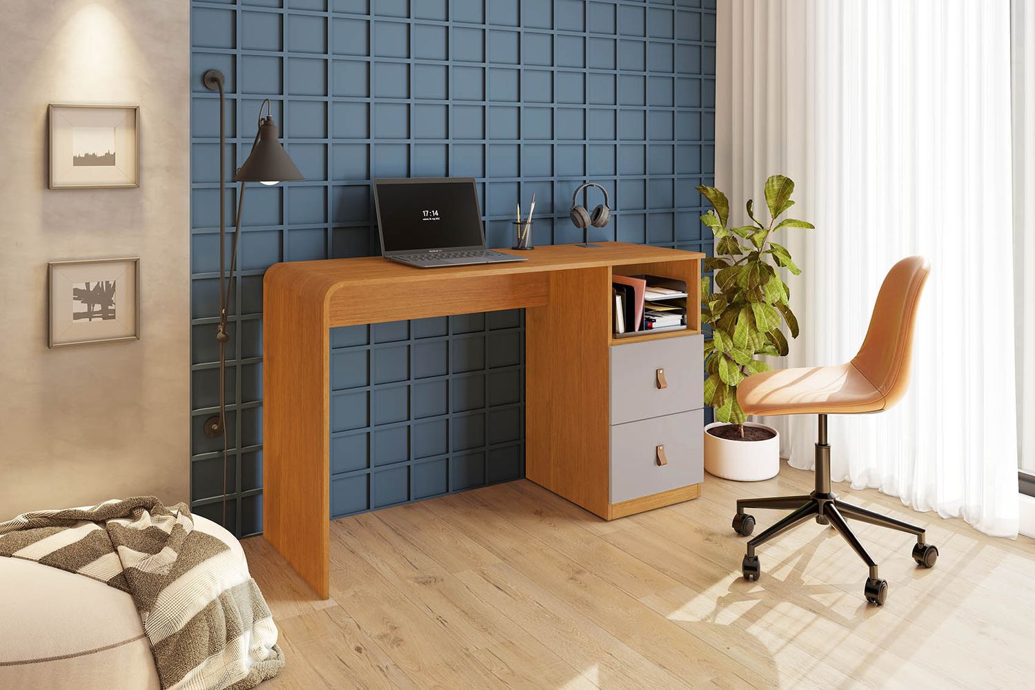 ALAMEDA DESK CINNAMON/OFF WHITE