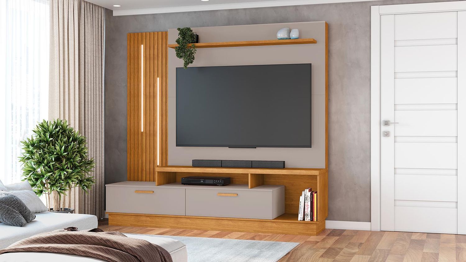 CARMEL POINT HOME THEATER CINNAMON/OFF WHITE