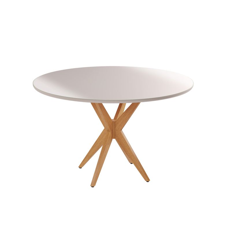 SICILIA GLASS ROUND DINING TABLE CINNAMON/OFF WHITE