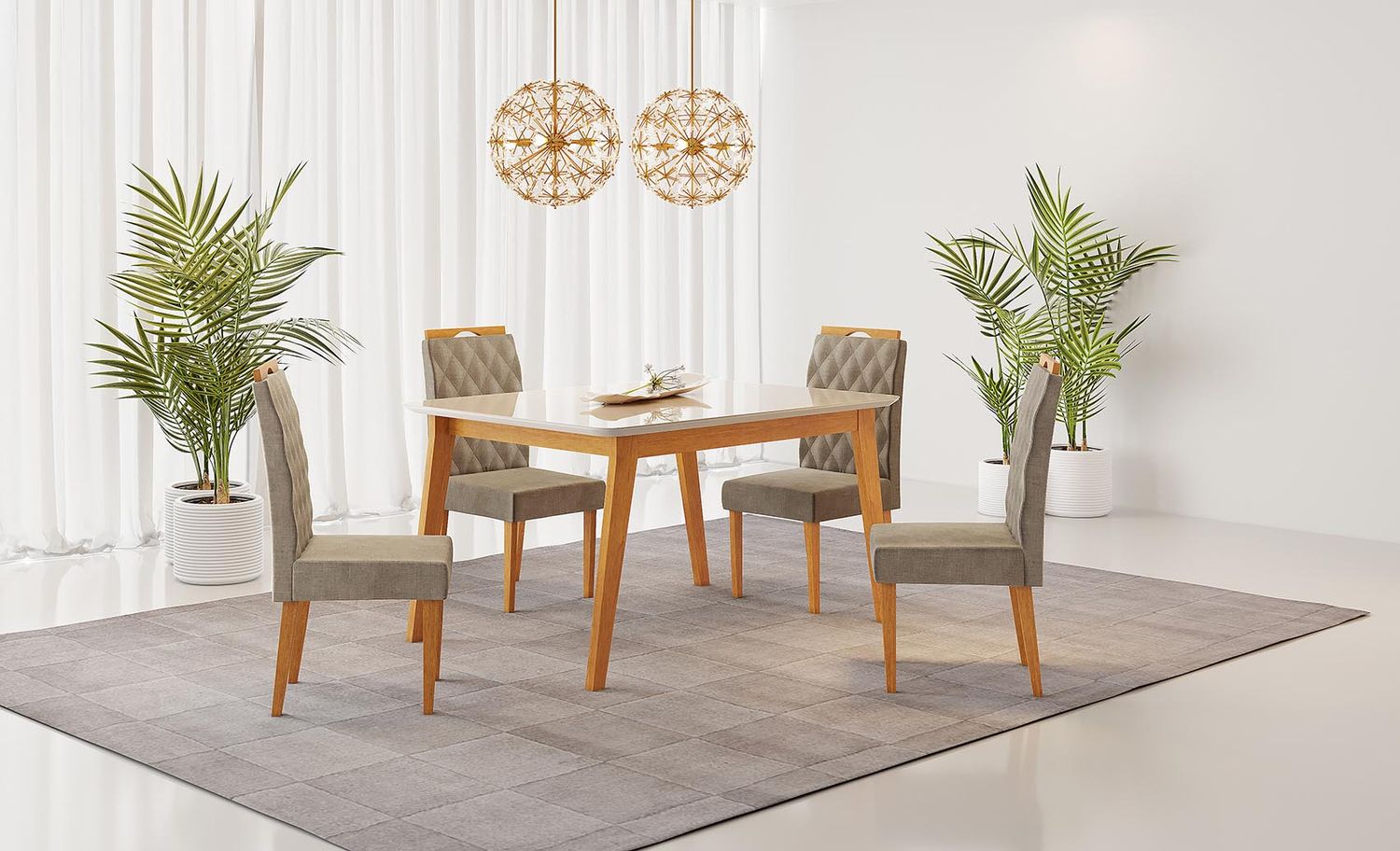 47 IN. AMALFI DINING TABLE CINNAMON/OFF WHITE
