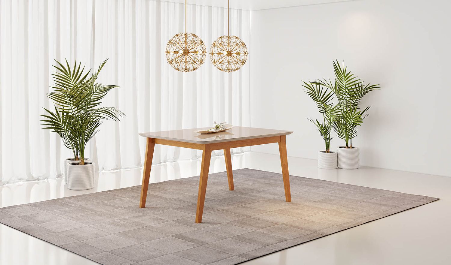 47 IN. AMALFI DINING TABLE CINNAMON/OFF WHITE
