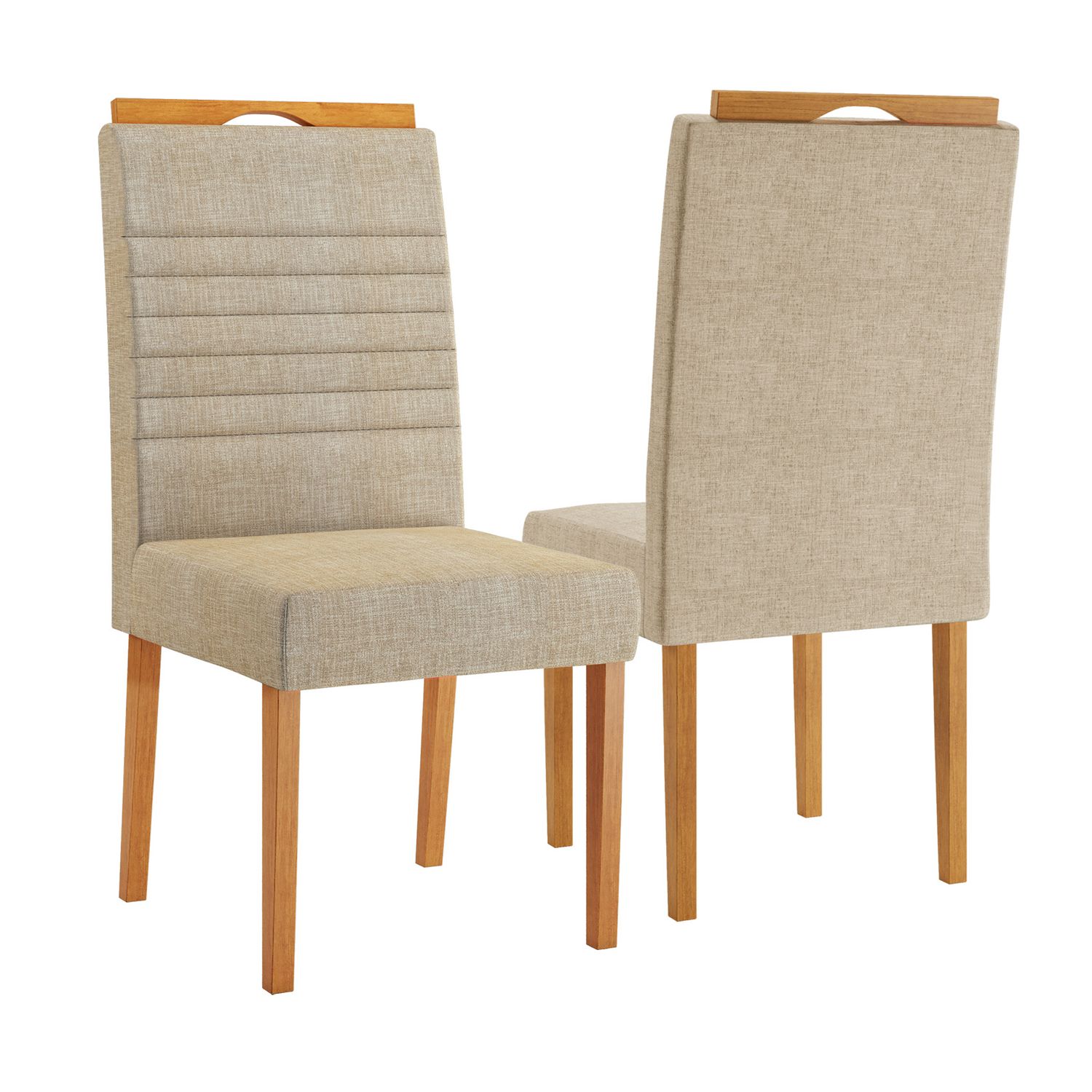 2 BARI DINING CHAIRS BEIGE SABBIA