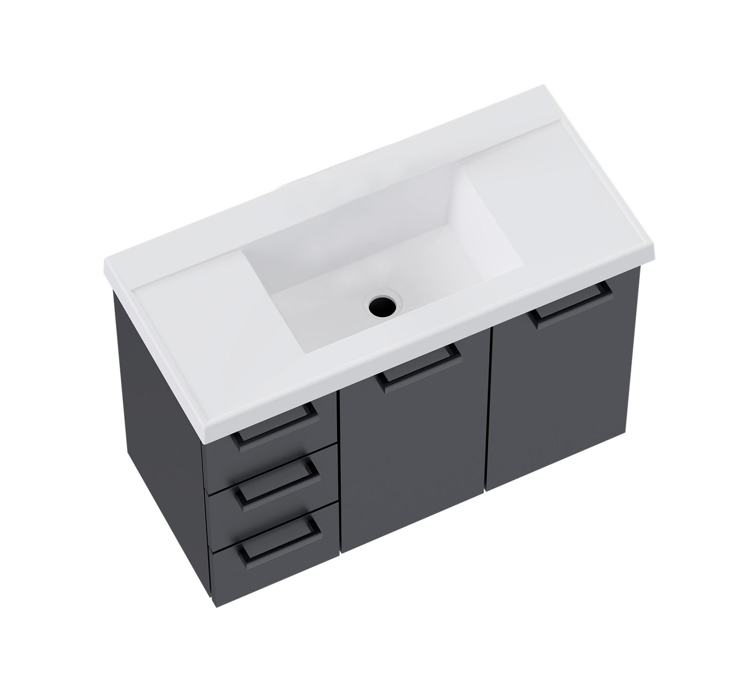 MILOS 32 IN. WALL-MOUNT VANITY BLACK W/ CULTURED MARBLE TOP