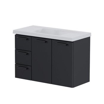 MILOS 32 IN. WALL-MOUNT VANITY BLACK W/ CULTURED MARBLE TOP