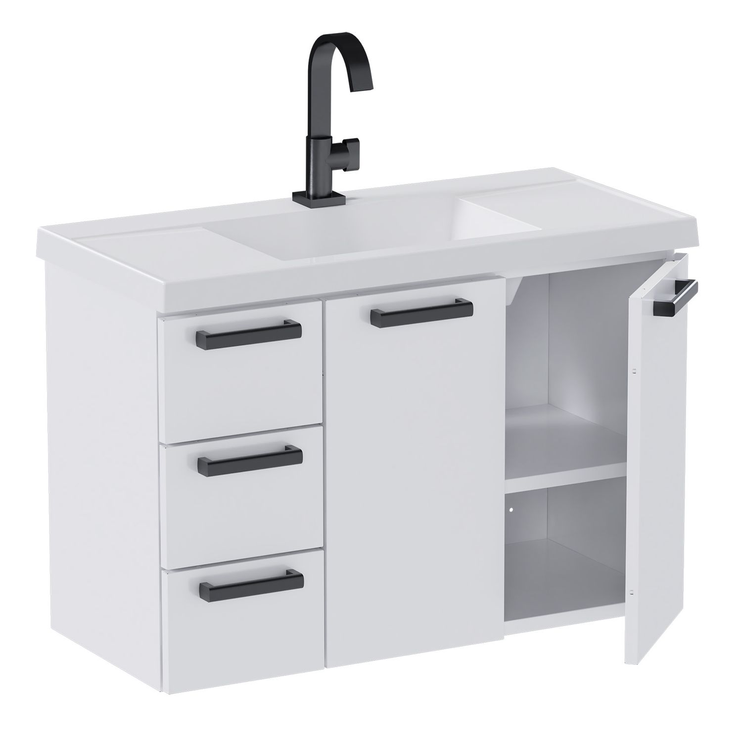 MILOS 32 IN. WALL-MOUNT VANITY WHITE W/ CULTURED MARBLE TOP
