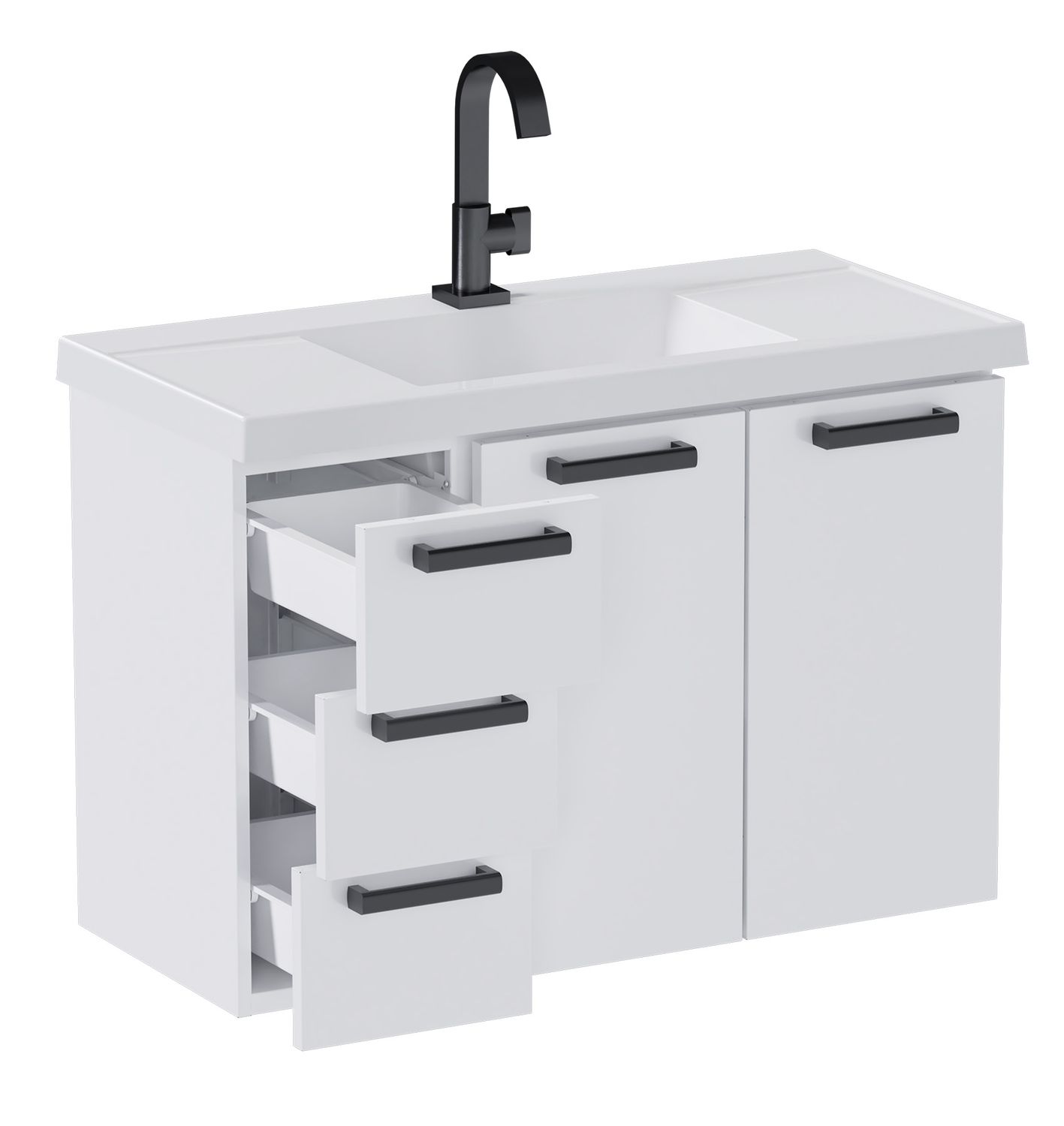 MILOS 32 IN. WALL-MOUNT VANITY WHITE W/ CULTURED MARBLE TOP