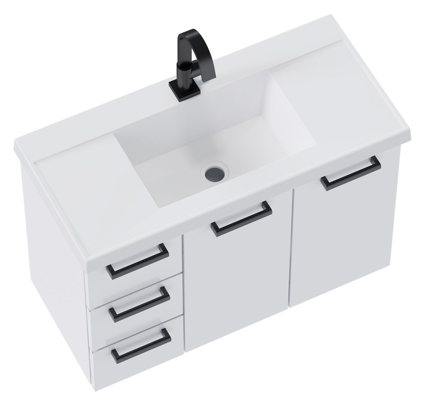 MILOS 32 IN. WALL-MOUNT VANITY WHITE W/ CULTURED MARBLE TOP