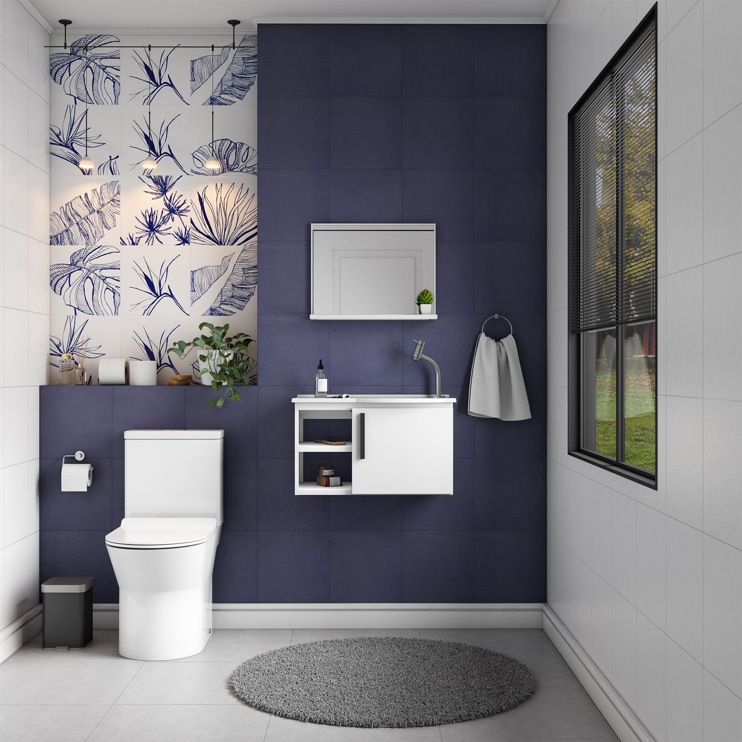 KOS 24 IN. WALL-MOUNT VANITY SET WHITE