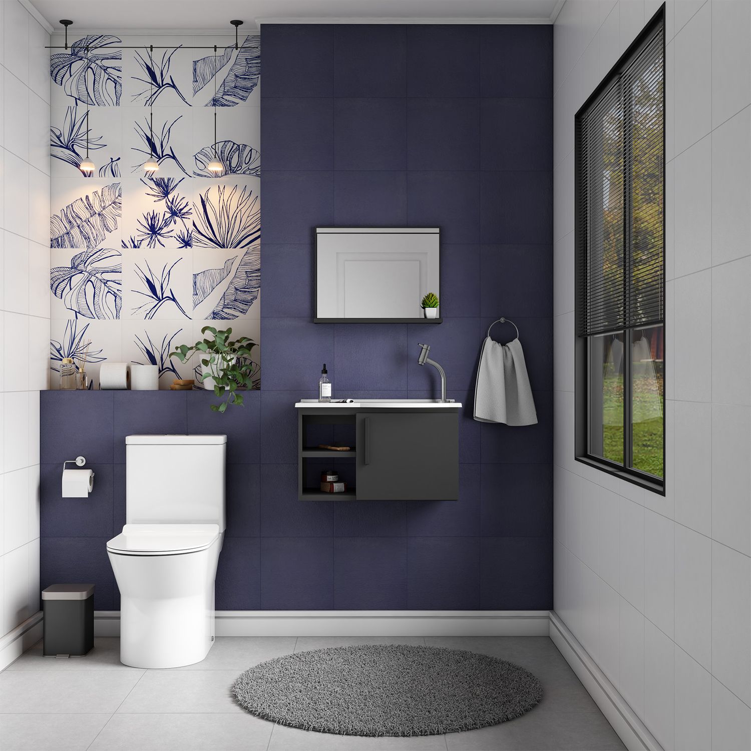 KOS 24 IN. WALL-MOUNT VANITY SET BLACK