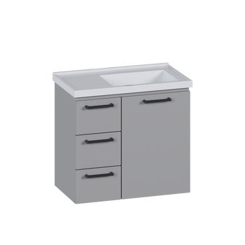 VOULA 24 IN. WALL-MOUNT VANITY GRAY W/ CULTURED MARBLE TOP