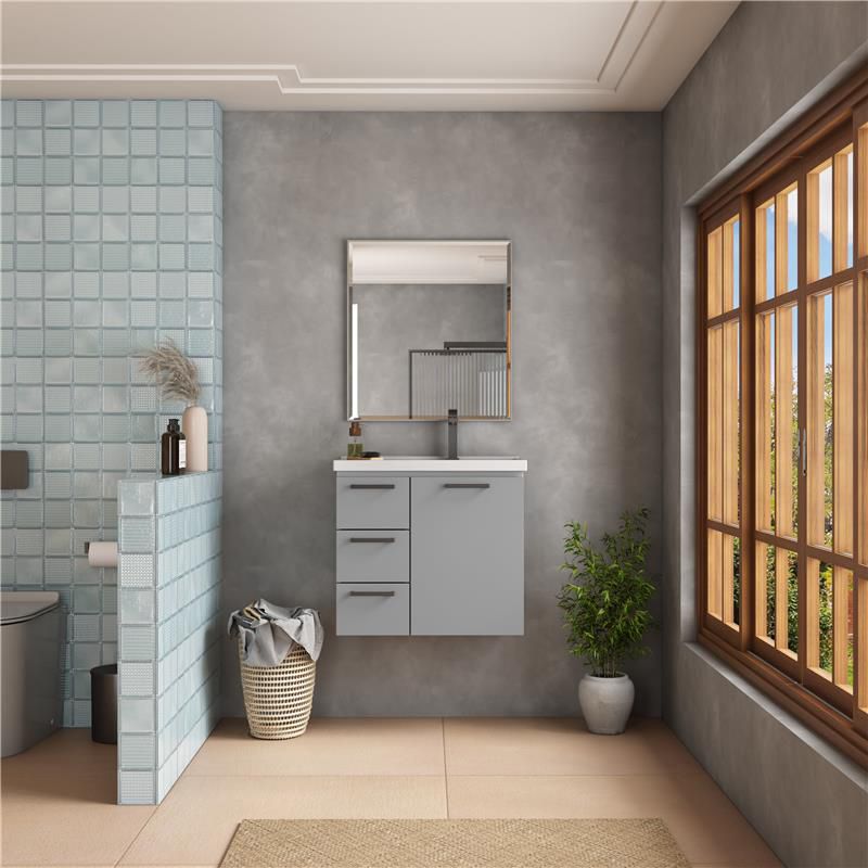 VOULA 24 IN. WALL-MOUNT VANITY GRAY W/ CULTURED MARBLE TOP