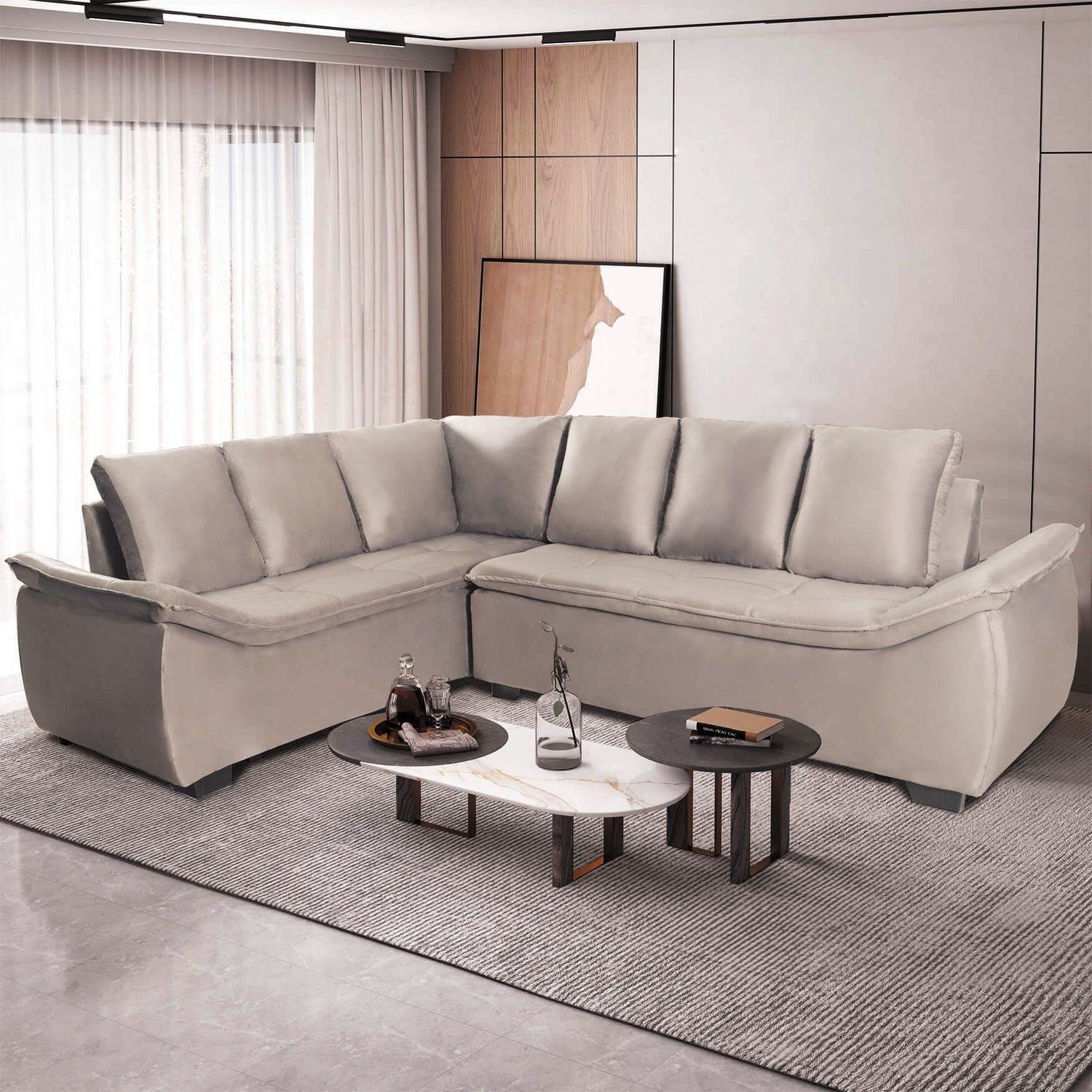 ESTORIL SECTIONAL VIP WARM GRAY