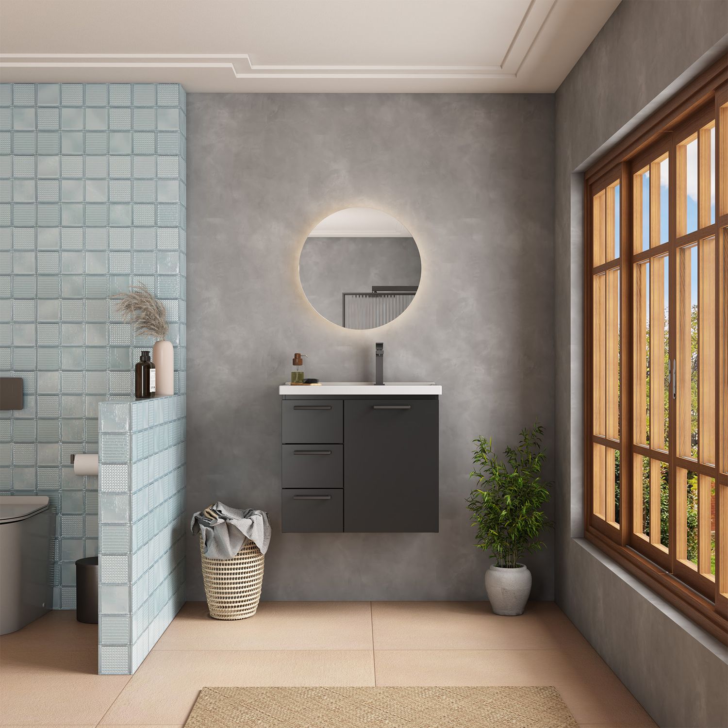 KYKLOS ROUND FRAMELESS MIRROR