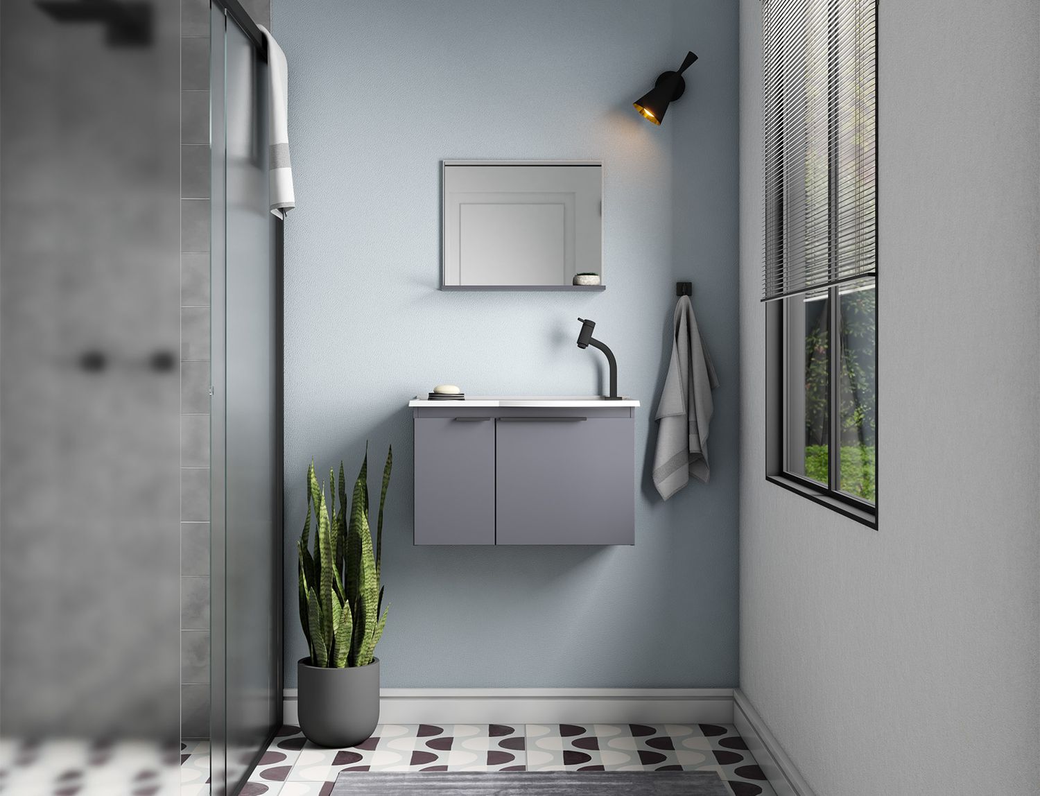NAVAGIO 24 IN. WALL-MOUNT VANITY SET GRAY