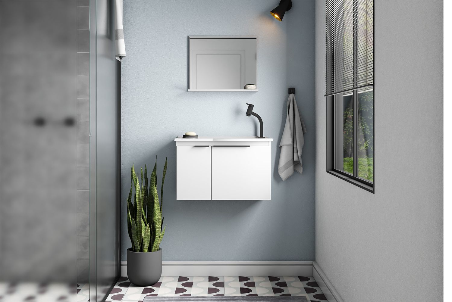 NAVAGIO 24 IN. WALL-MOUNT VANITY SET WHITE
