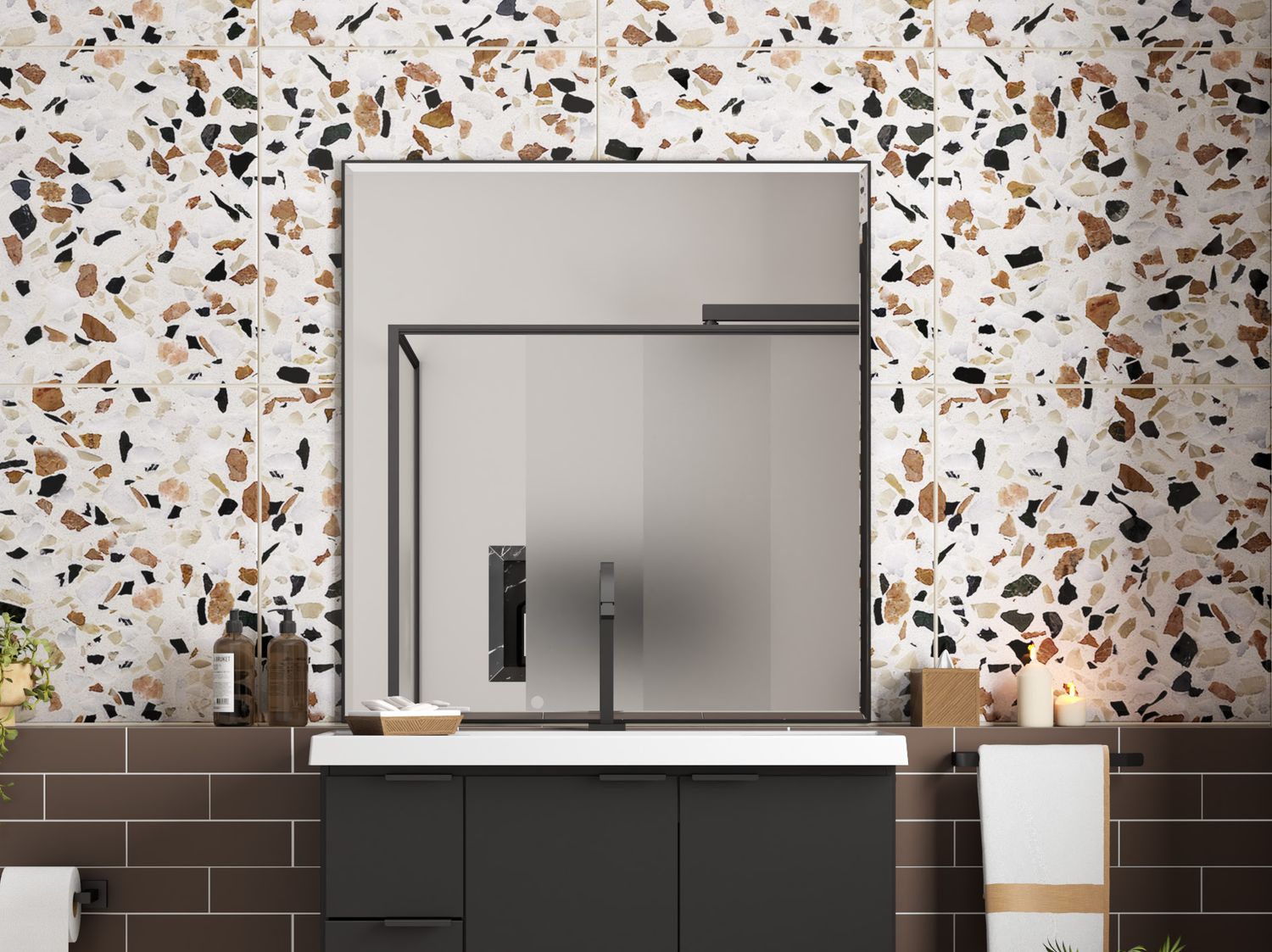DELOS 31 IN. BEVELED MIRROR BLACK