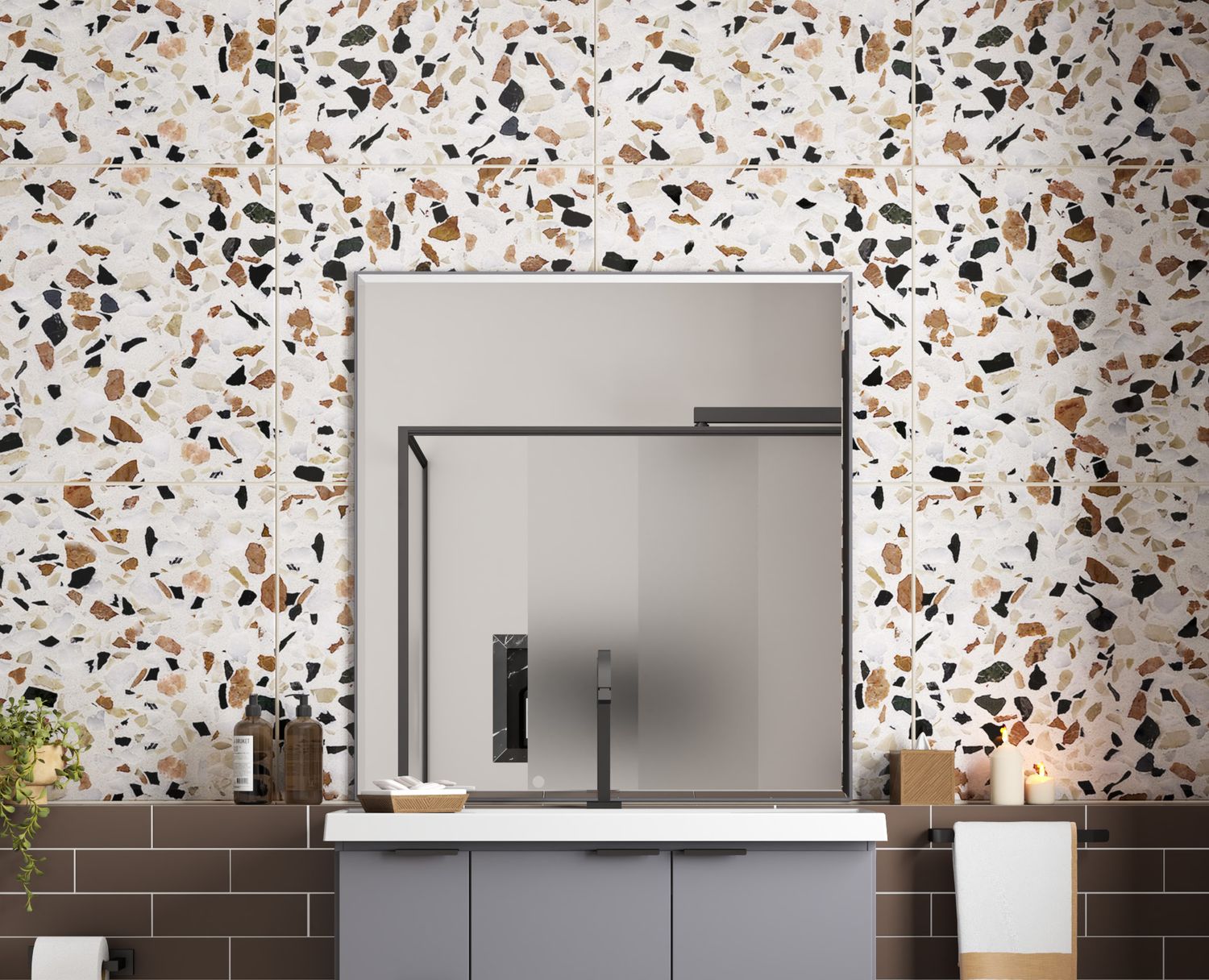 DELOS 31 IN. BEVELED MIRROR GRAY