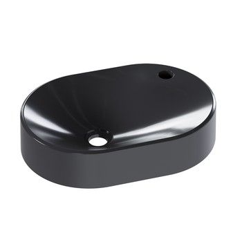 BALOS CULTURED MARBLE OVAL VESSEL SINK BLACK