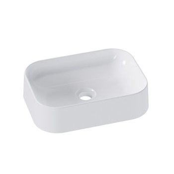 THASSOS CULTURED MARBLE RECTANGULAR VESSEL SINK WHITE