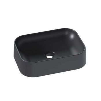 THASSOS CULTURED MARBLE RECTANGULAR VESSEL SINK BLACK