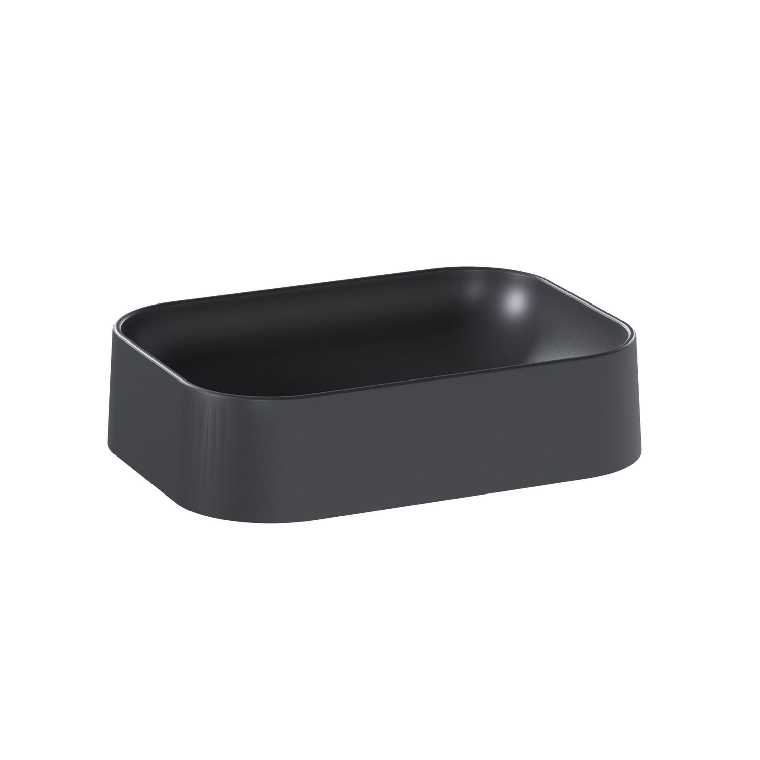 THASSOS CULTURED MARBLE RECTANGULAR VESSEL SINK BLACK