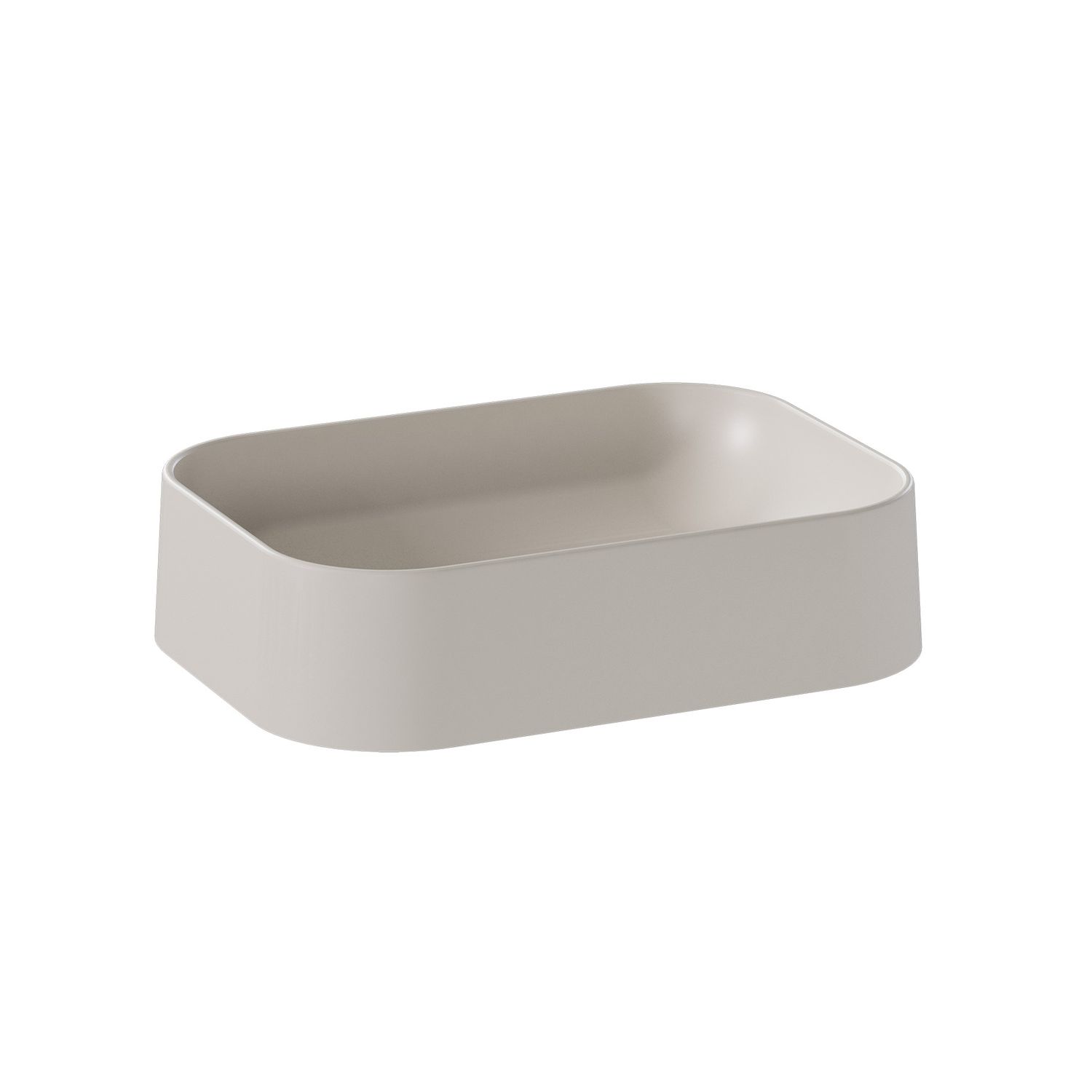 THASSOS CULTURED MARBLE RECTANGULAR VESSEL SINK VANILLA
