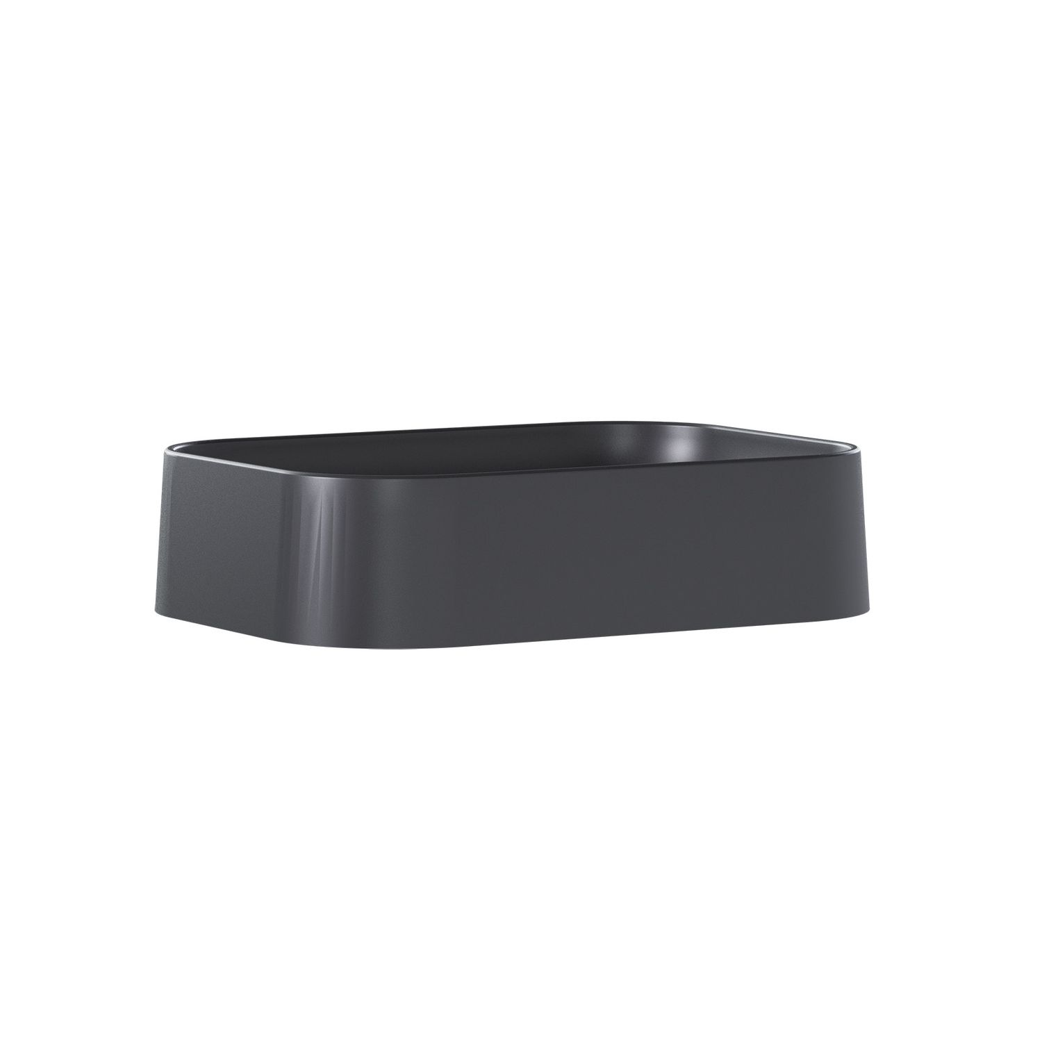 THASSOS CULTURED MARBLE RECTANGULAR VESSEL SINK BLACK