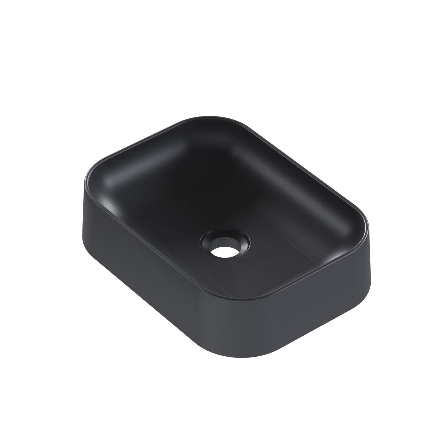 THASSOS CULTURED MARBLE RECTANGULAR VESSEL SINK BLACK