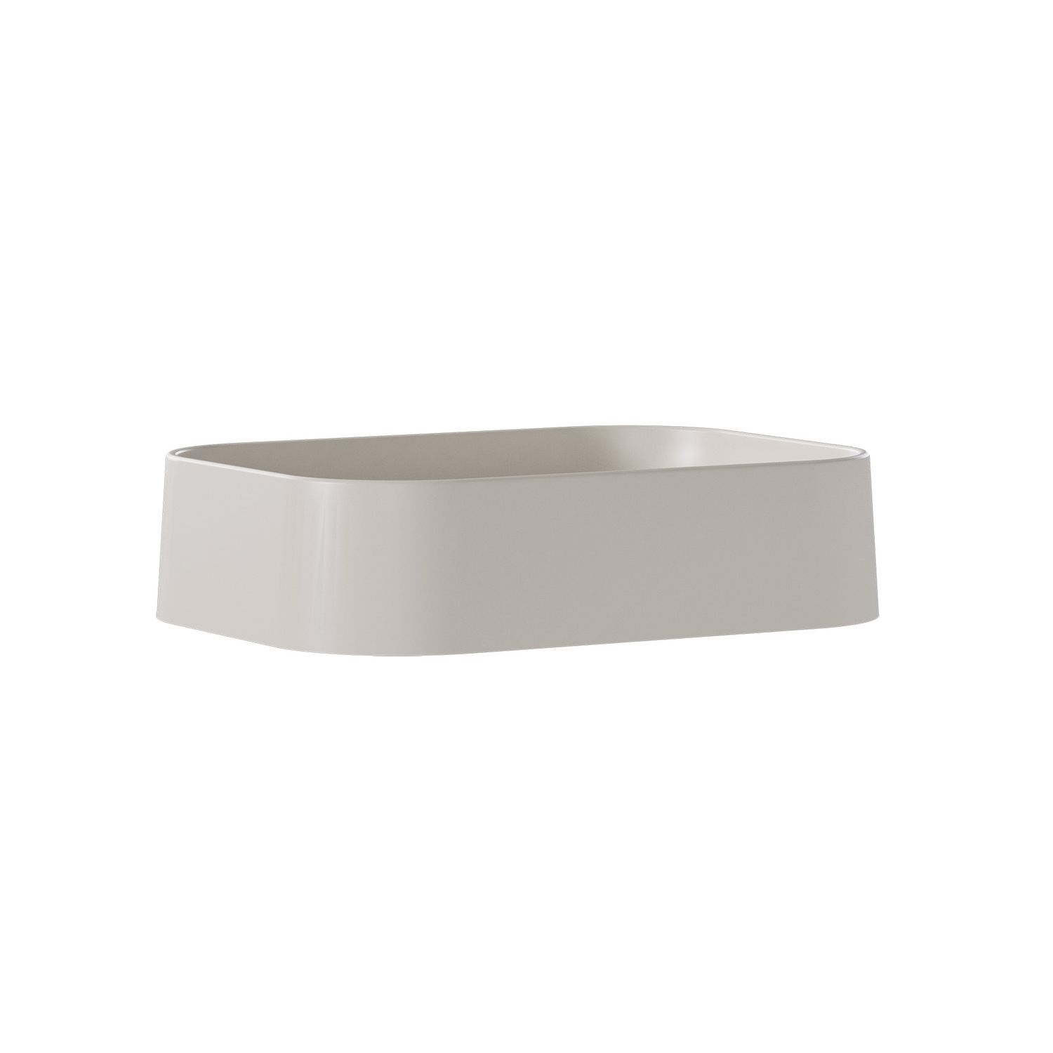 THASSOS CULTURED MARBLE RECTANGULAR VESSEL SINK VANILLA