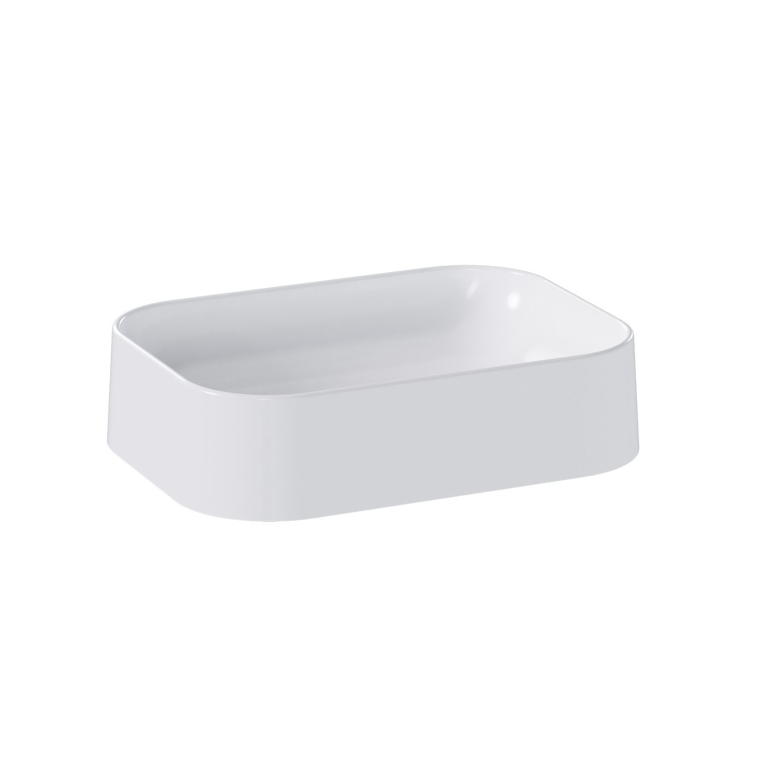 THASSOS CULTURED MARBLE RECTANGULAR VESSEL SINK WHITE