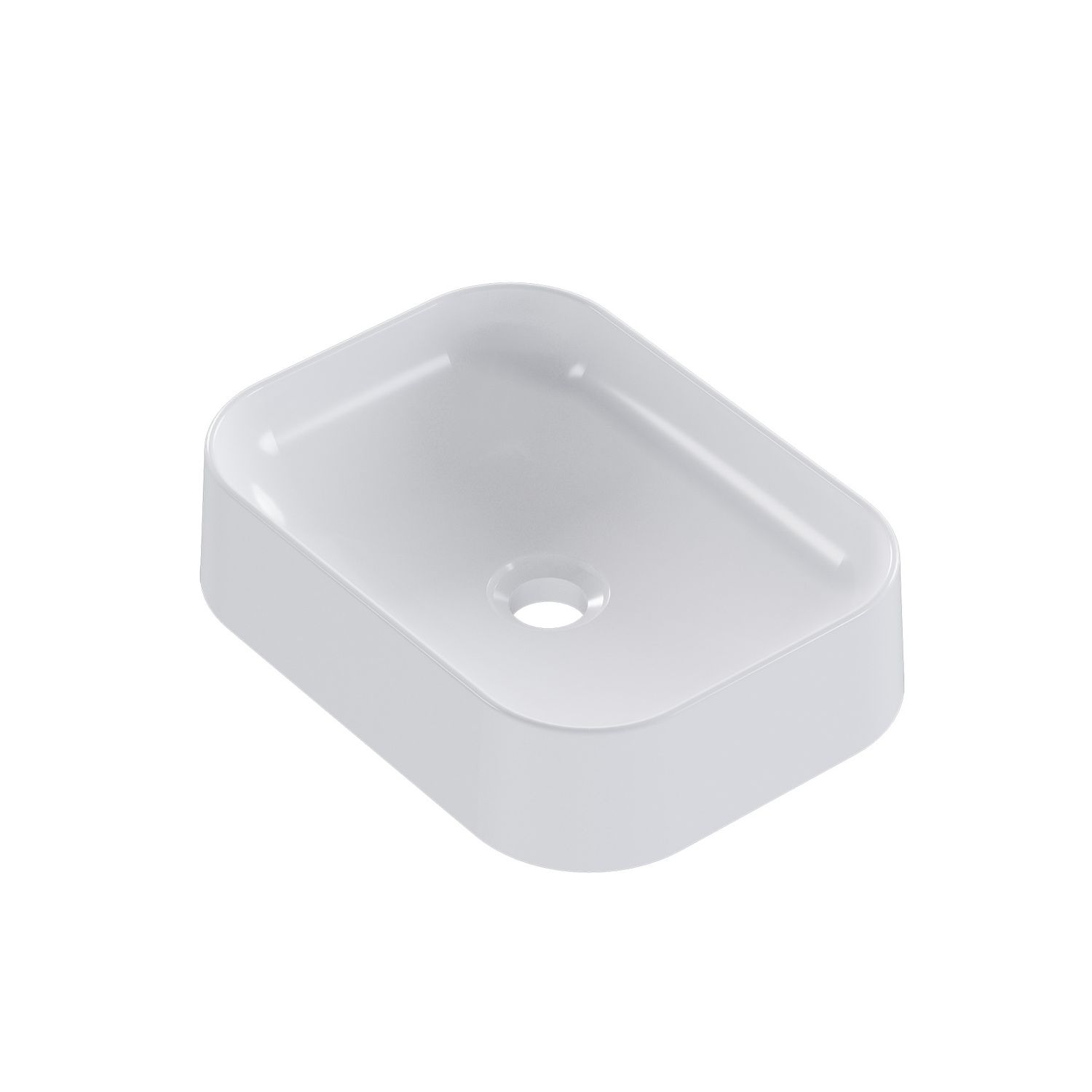 THASSOS CULTURED MARBLE RECTANGULAR VESSEL SINK WHITE