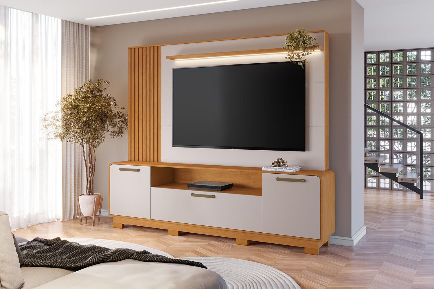 VISTA OAKS HOME THEATER CINNAMON/OFF WHITE