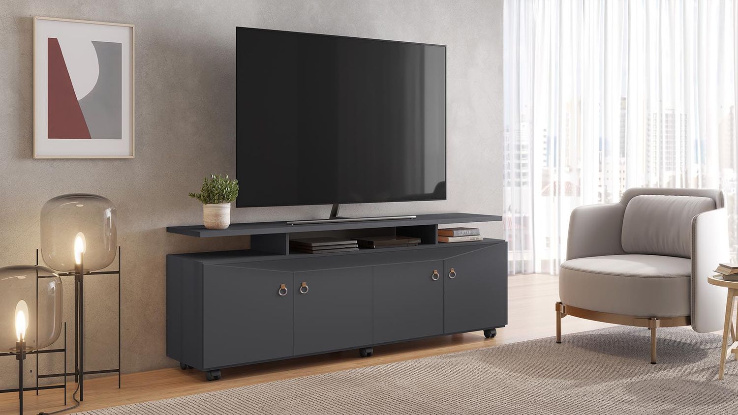 ISABELA TV STAND GRAPHITE