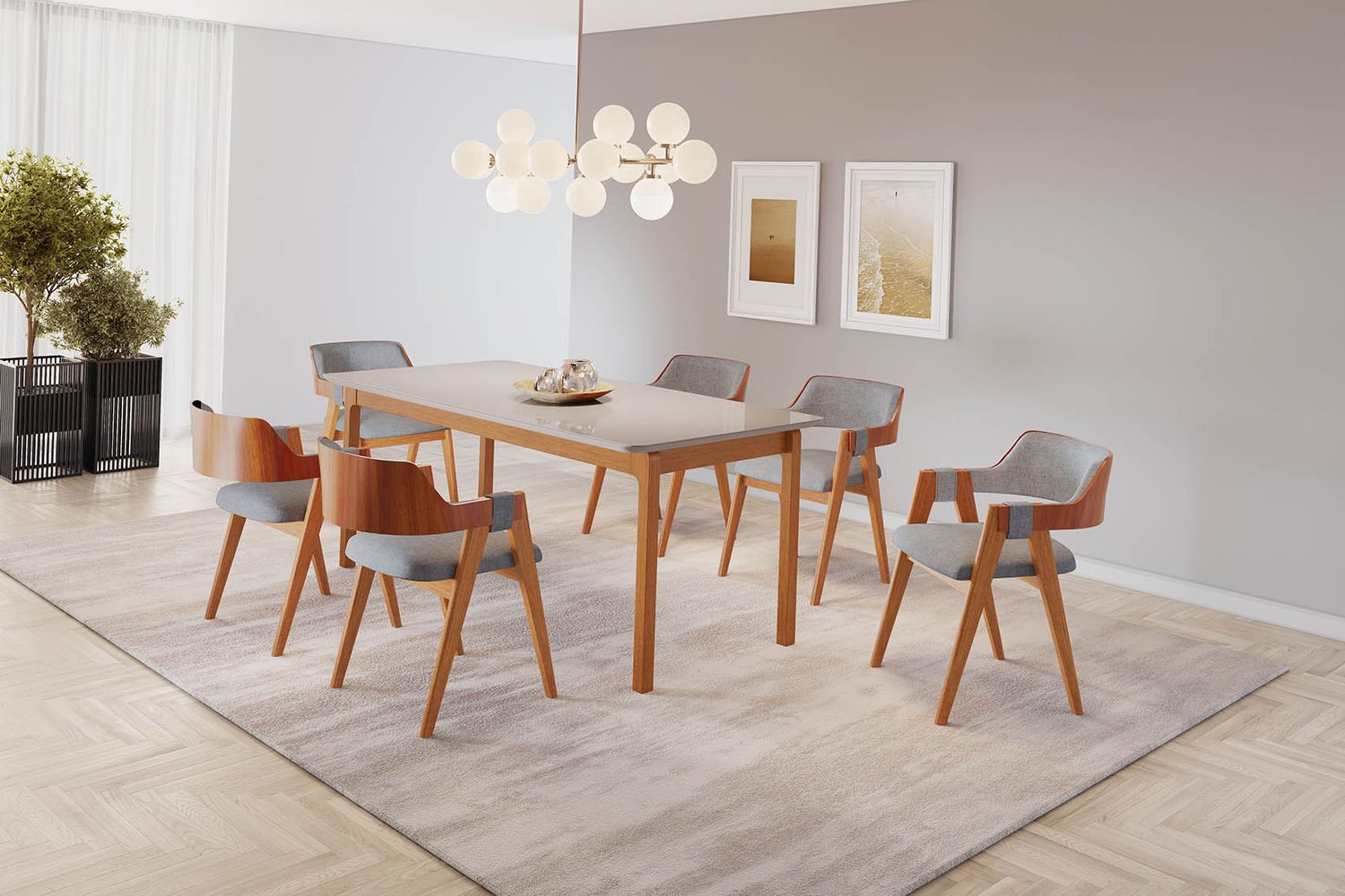 MODENA DINING TABLE CINNAMON/OFF WHITE