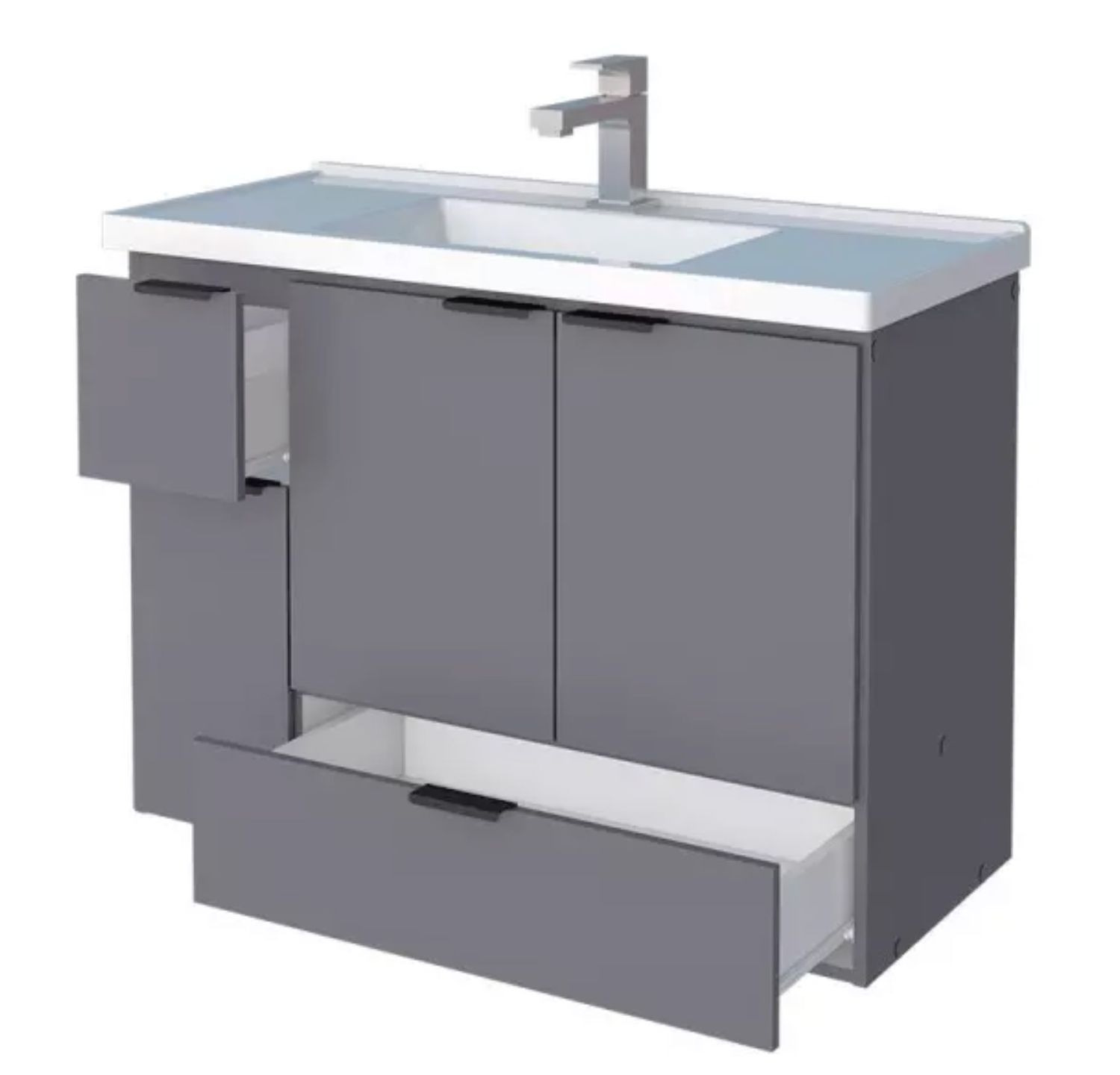 TRINISA 31 IN. WALL-MOUNT VANITY GRAY W/ CULTURED MARBLE TOP