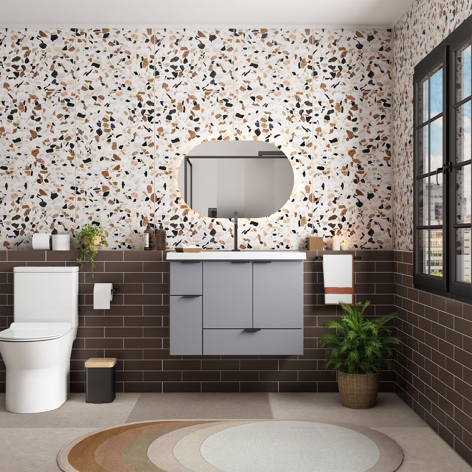 TRINISA 31 IN. WALL-MOUNT VANITY GRAY W/ CULTURED MARBLE TOP