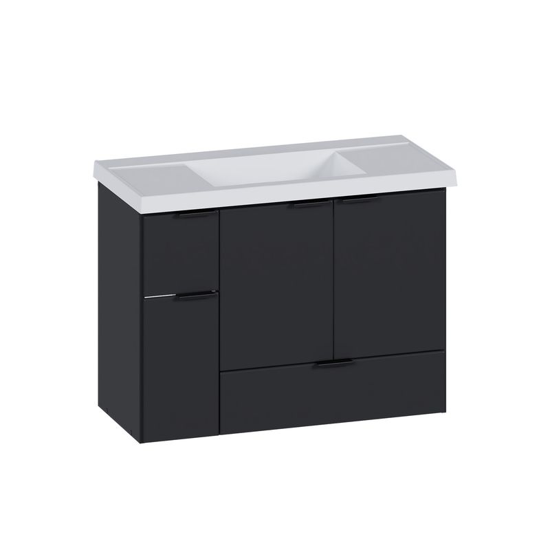 TRINISA 31 IN. WALL-MOUNT VANITY BLACK W/ CULTURED MARBLE TOP