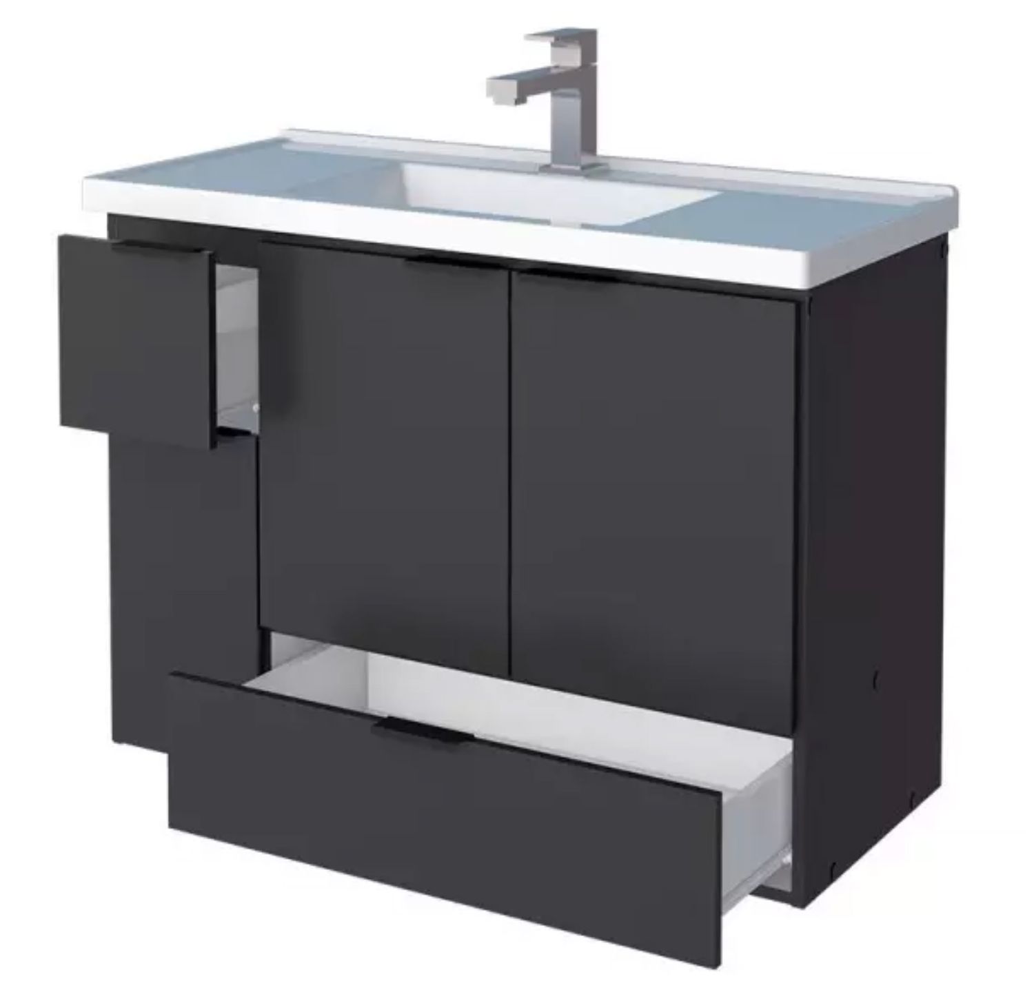 TRINISA 31 IN. WALL-MOUNT VANITY BLACK W/ CULTURED MARBLE TOP