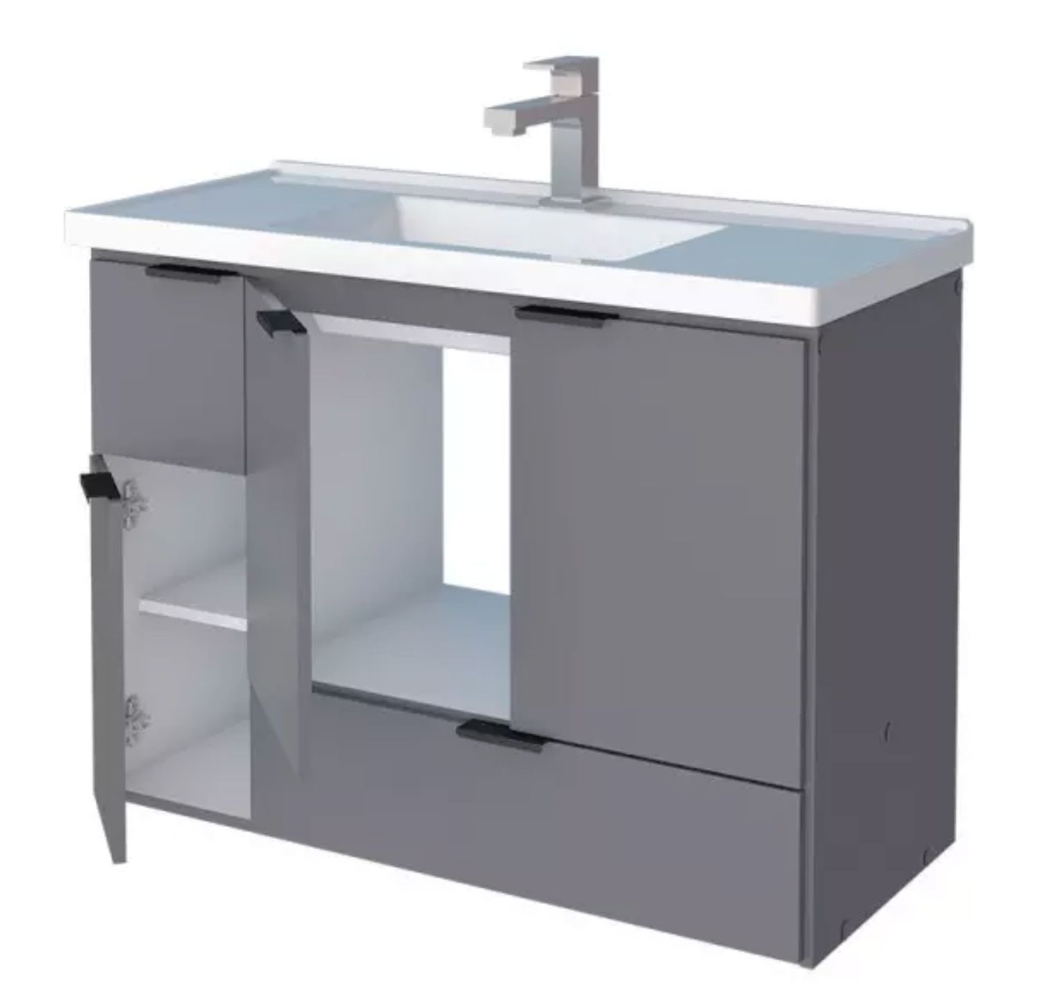 TRINISA 31 IN. WALL-MOUNT VANITY GRAY W/ CULTURED MARBLE TOP